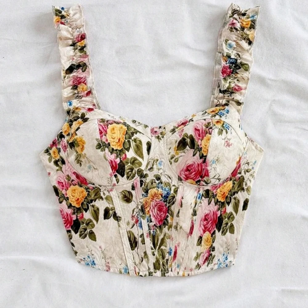 Soleia Floral Print Corset Top - Picture 6 of 7